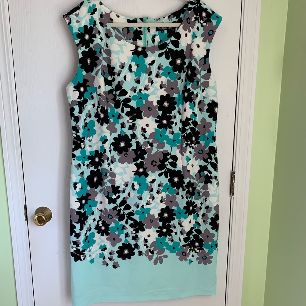 NWT Aqua Floral Sheath Dress